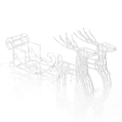 Funklende LED udendørs dekoration rensdyr med slæde^Konstsmide Christmas Hot