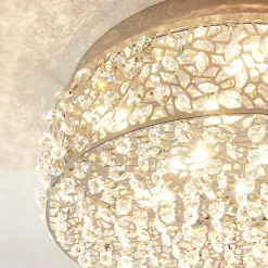 Lucande Funklende LED-loftlampe Felias, rund form