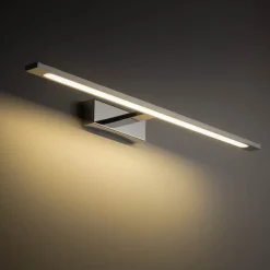 TK Lighting Gallery LED-væglampe, kromfarvet, metalbredde 62 cm IP44