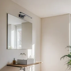 TK Lighting Gallery LED-væglampe, sort, metalbredde 41,5 cm IP44