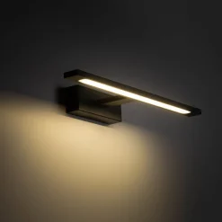 TK Lighting Gallery LED-væglampe, sort, metalbredde 41,5 cm IP44