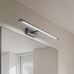 TK Lighting Gallery LED-væglampe, sort, metal, bredde 62 cm, IP44