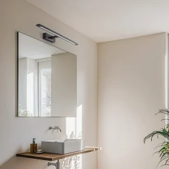 TK Lighting Gallery LED-væglampe, sort, metal, bredde 62 cm, IP44