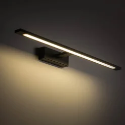 TK Lighting Gallery LED-væglampe, sort, metal, bredde 62 cm, IP44