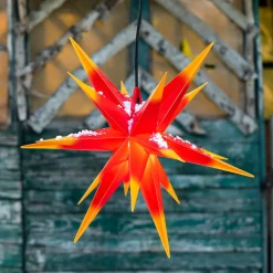 Ganesha stjerne, udendørs, gul-rød med 18 spidser^STERNTALER Best