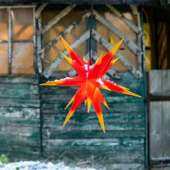 Ganesha stjerne, udendørs, gul-rød med 18 spidser^STERNTALER Best