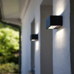 Gemini udendørs LED-væglampe, 22 cm, 4.000K, antracit^LUTEC Clearance