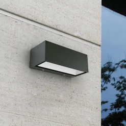 Gemini udendørs LED-væglampe, 22 cm, 4.000K, antracit^LUTEC Clearance