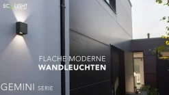 Gemini udendørs LED-væglampe, 22 cm, 4.000K, antracit^LUTEC Clearance