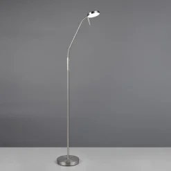 Reality Leuchten Genopladelig LED-gulvlampe Moreno, mat nikkel, CCT, dæmpbar