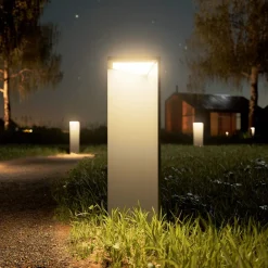 Genopladelig LED-solcellelampe Nusolar antracit, højde 50 cm^Sigor Online