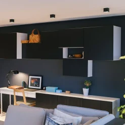 The Light Group Loftlamper|Indbygningsspots>GF design Blocky indbygningslampe IP54 sort 3.000 K