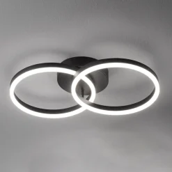 Giotto LED-loftlampe, 2 lyskilder, sort^Fabas Luce Discount