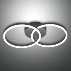 Giotto LED-loftlampe, 2 lyskilder, sort^Fabas Luce Discount