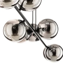 EMIBIG LIGHTING Glassy hængelampe, 8 lyskilder, sort, grafit, glas, E14