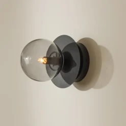 Globen Lighting væglampe ART DECO, sort/grå Ø 16 cm IP44