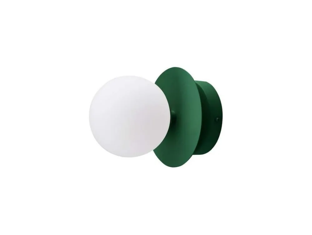 Globen Lighting Væg- Og Spejllamper>væglampe ART DECO, grøn/hvid, Ø 16 cm, IP44