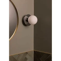 Globen Lighting væglampe ART DECO, krom/hvid Ø 16 cm IP44