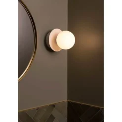 væglampe ART DECO, hvid/hvid, Ø 16 cm, IP44^Globen Lighting
