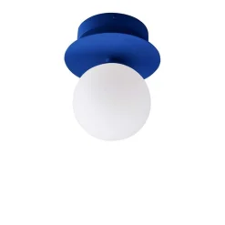 væglampe ART DECO, blå/hvid, Ø 16 cm, IP44^Globen Lighting New