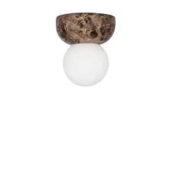 Globen Lighting Væg- Og Spejllamper>væglampe Torrano, brun, Ø 13 cm IP44