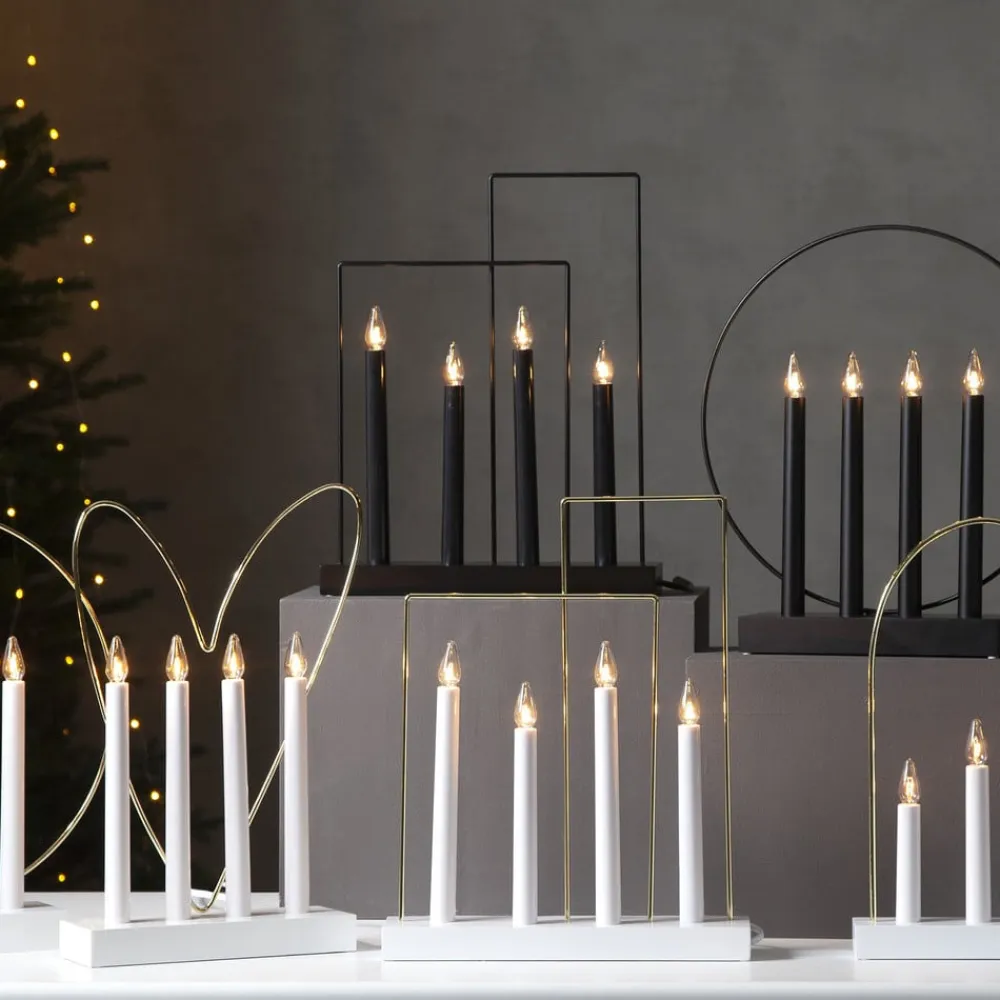 STAR TRADING Dekorationsbelysning>Glossy vinduesstage, ring, 4 lyskilder, hvid