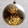 STAR TRADING Julepynt|Vinduesdekoration>Glow LED-dekokugle af glas, Ø 20 cm, røggrå