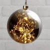 Glow LED-dekokugle af glas, Ø 15 cm, røggrå^STAR TRADING Discount