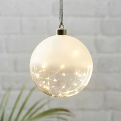 Glow LED-dekokugle, frostet/klar, Ø 15 cm^STAR TRADING Clearance