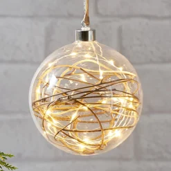 STAR TRADING Glow LED-dekokugle, klar, rattan, Ø 15 cm