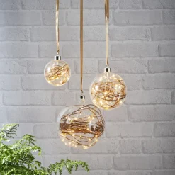 STAR TRADING Dekorationsbelysning|Julepynt>Glow LED-dekokugle, klar, rattan, Ø 20 cm