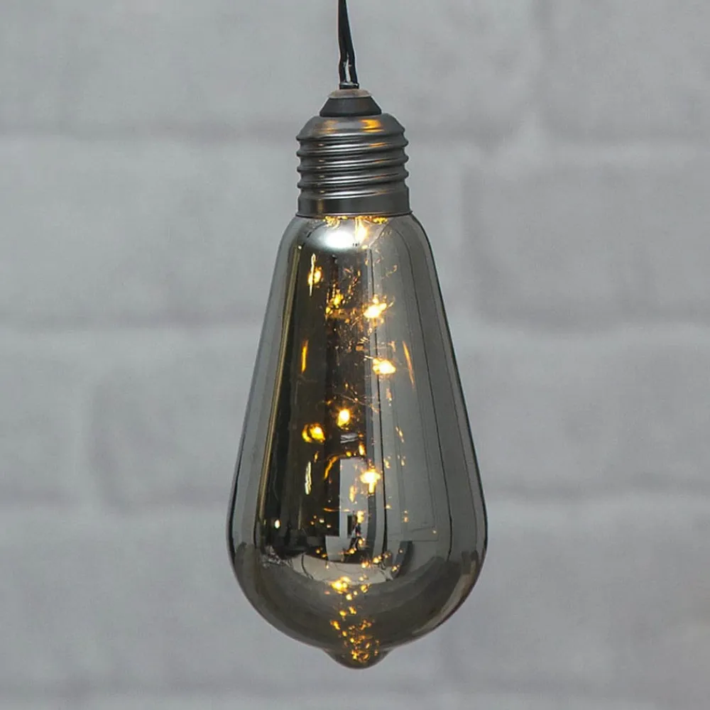 STAR TRADING Dekorationsbelysning>Glow vintage LED-dekolampe med timer, røgfarvet