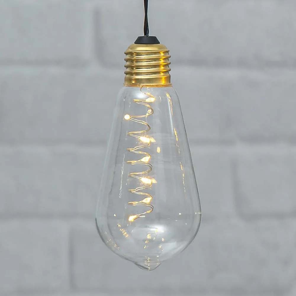 Glow vintage LED-dekolampe med timer, klar^STAR TRADING Online