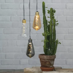 Glow vintage LED-dekolampe med timer, klar^STAR TRADING Online