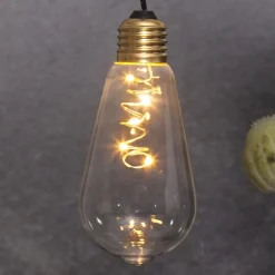 Glow vintage LED-dekolampe med timer, klar^STAR TRADING Online