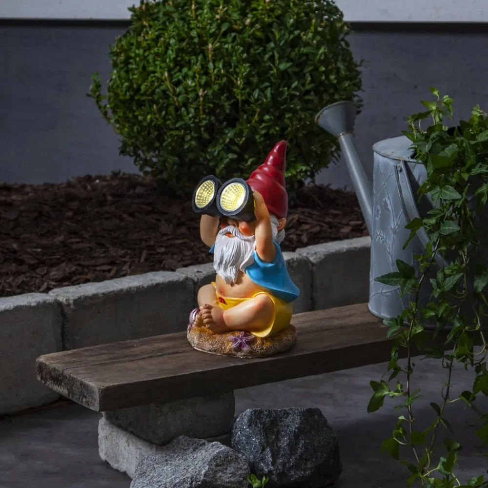 STAR TRADING Dekorationsbelysning|Solcellelamper>Gnomy LED-solcellelampe, farverig, plast, 22 cm, kikkert