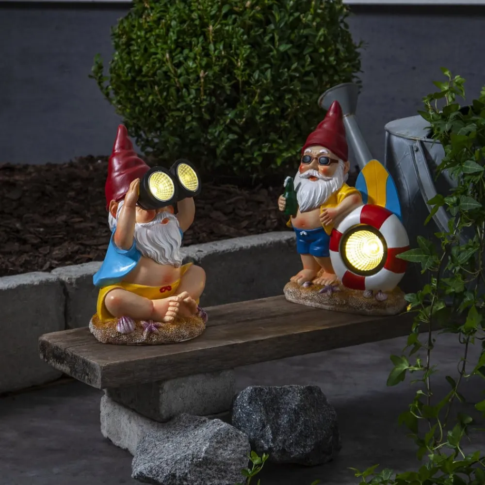 STAR TRADING Dekorationsbelysning|Solcellelamper>Gnomy LED-solcellelampe, farverig, plast, 22 cm, kikkert