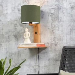 Andes væglampe med hylde, grøn/natur^Good & Mojo Hot