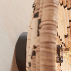 Good & Mojo Andros væglampe, natur/hvid, stik, Ø 45 cm