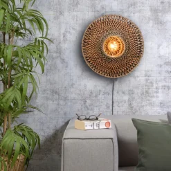Bali væglampe af bambus, Ø 44 cm^Good & Mojo
