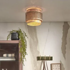 Good & Mojo Bhutan loftslampe, bambus, Ø 25 cm