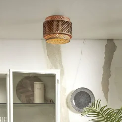 Good & Mojo Bhutan loftslampe, bambus, Ø 25 cm