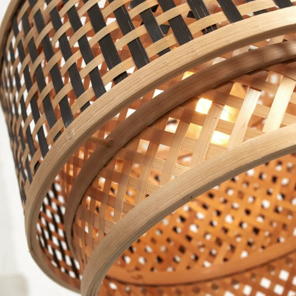 Good & Mojo Bhutan loftslampe, bambus, Ø 25 cm