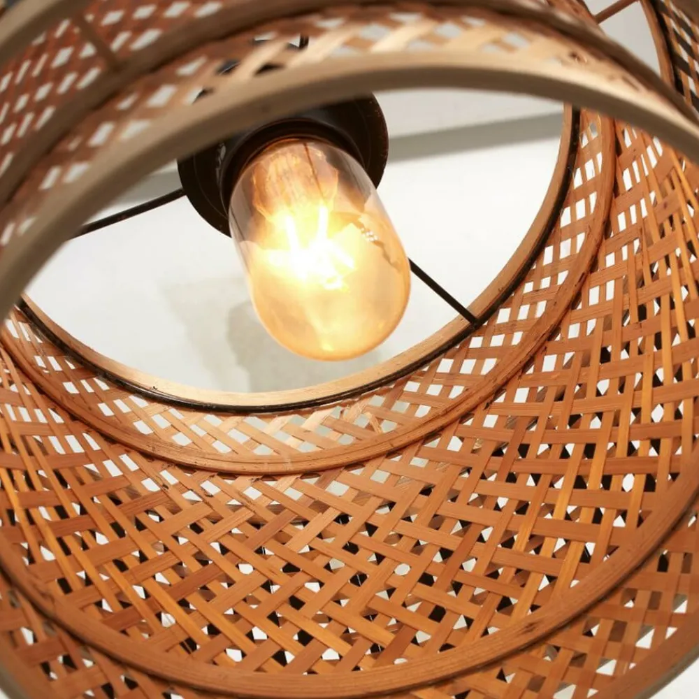 Good & Mojo Bhutan loftslampe, bambus, Ø 25 cm