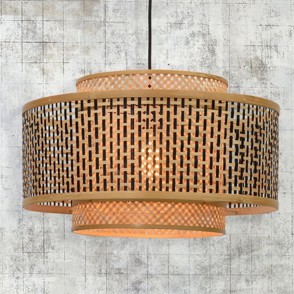 Bhutan-pendellampe af bambus Ø 50 cm^Good & Mojo Best