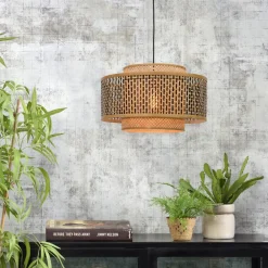 Bhutan-pendellampe af bambus Ø 50 cm^Good & Mojo Best