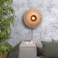 Good & Mojo Væglamper>Kalimantan væg, natur/sort, Ø 44cm