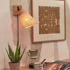 Good & Mojo Væglamper|Væglamper>væglampe Java, naturlig, stik, bambus