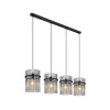 Globo Pendellamper>Gorley pendel, længde 110 cm, røggrå, 4-lys, glas
