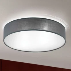 Grå loftlampe Ufo med lærredsskærm^ORION New